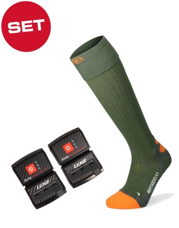 HEAT 4.1 Socks 2026 green/orange incl. LITHIUM RCB 2000 Pack 