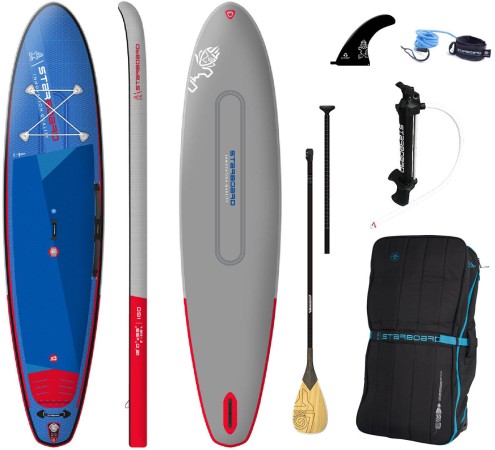 IGO DELUXE DC 12,0 SUP 2023 inkl. ENDURO BALSA ROUND MEDIUM 2-Piece Paddel 