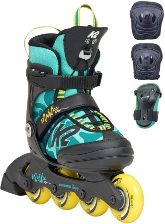 MARLEE PRO PACK Kids Inline Skate green/yellow incl. Protection Set 