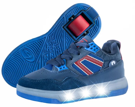 2195700 LED Schuh mit Rollen blue/red 