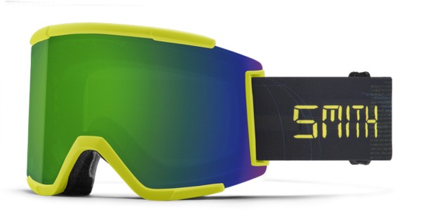 SQUAD XL Schneebrille 2022 neon yellow digital/chroma pop sun green mirror 