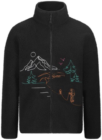 HAFDALS EMB Zip Fleece 2026 black 