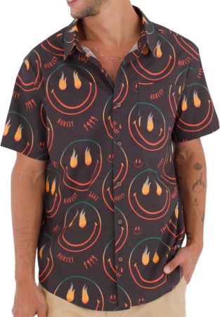 PRINTING PRESS HAPPY FACE Shirt 2026 black 