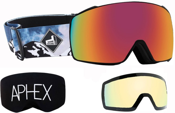 ORION THE ONE EDITION Magnet Schneebrille 2026 mountain strap/revo red + Zusatzglas yellow 