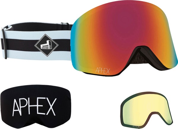 OXIA THE ONE EDITION Magnet Schneebrille 2025 stand up strap/revo red + Zusatzglas yellow 