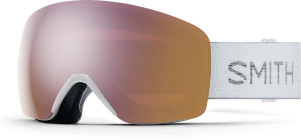 SKYLINE Goggle 2026 white chunky knit/chromapop everyday rose gold mirror 