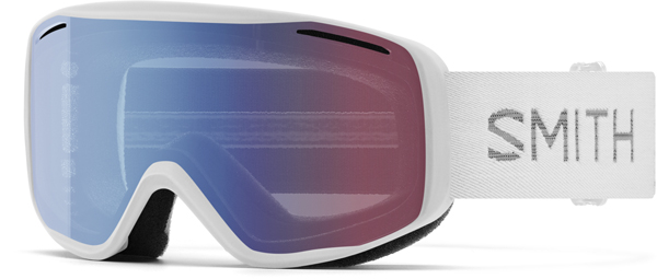 RALLY Schneebrille 2025 white chunky knit/blue sensor mirror 