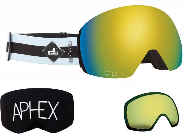 STYX THE ONE EDITION Magnet Schneebrille 2025 fynn strap/revo gold + Zusatzglas yellow 