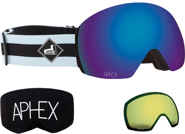 STYX THE ONE EDITION Magnet Schneebrille 2025 stand up strap/revo blue + Zusatzglas yellow 