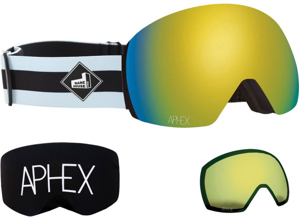 STYX THE ONE EDITION Magnet Goggle 2025 stand up strap/revo gold + bonus lens yellow 