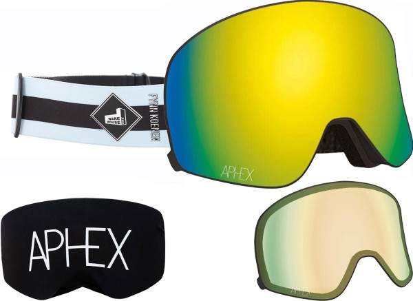 VIRGO THE ONE EDITION Magnet Schneebrille 2026 fynn strap/revo gold + Zusatzglas yellow 