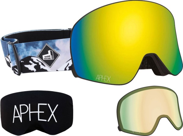 VIRGO THE ONE EDITION Magnet Schneebrille 2026 mountain strap/revo gold + Zusatzglas yellow 