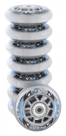 WHEELS 72mm/82a 8-Pack Wheelset clear incl. ABEC5 + 6mm Spacer 