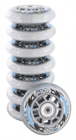 WHEELS 76mm/82a 8-Pack Wheelset clear incl. ABEC5 + 6mm Spacer 