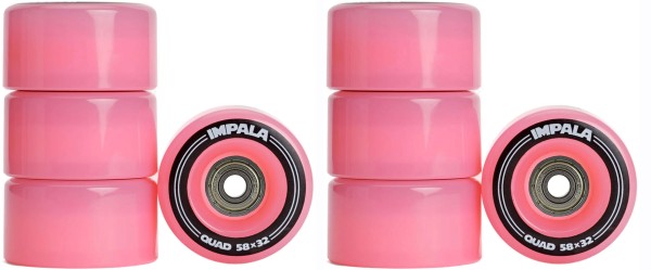 QUAD WHEELS 58mm/82a 8er Pack Wheelset incl. ABEC 7 Bearings pink 