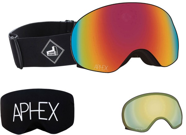 XPR THE ONE EDITION Magnet Goggle 2025 black strap/revo red + bonus lens yellow 