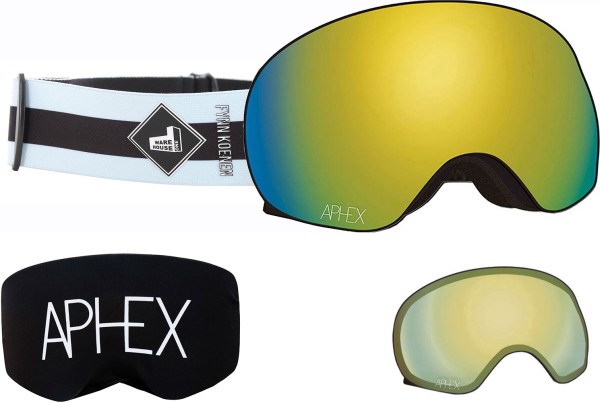 XPR THE ONE EDITION Magnet Schneebrille 2025 fynn strap/revo gold + Zusatzglas yellow 