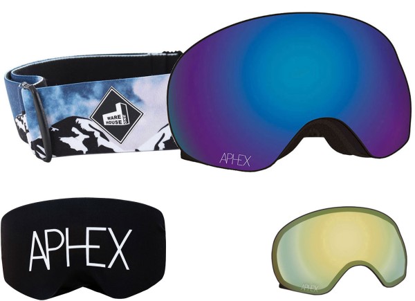 XPR THE ONE EDITION Magnet Goggle 2025 mountain strap/revo blue + bonus lens yellow 