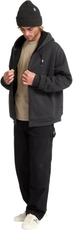 SINGLE STONE LINED Zip Hoodie 2026 heather black 