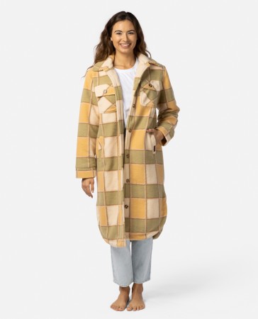 LONG LINE CHECK Mantel 2024 khaki 