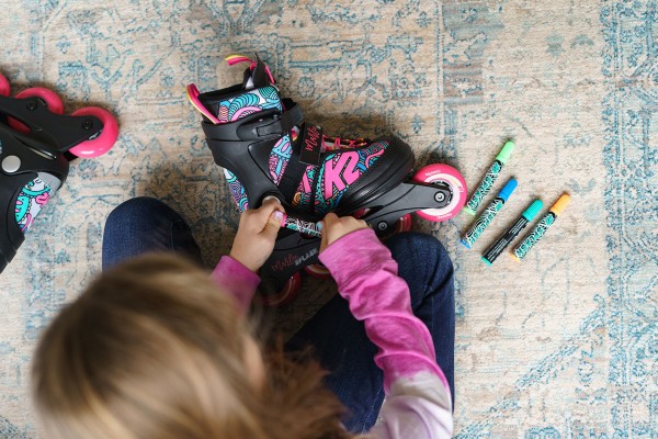 MARLEE SPLASH Kinder Inline Skate black/pink/splash inkl. SABRES 4 Schlittschuh Eiskufen 