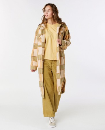 LONG LINE CHECK Mantel 2024 khaki 