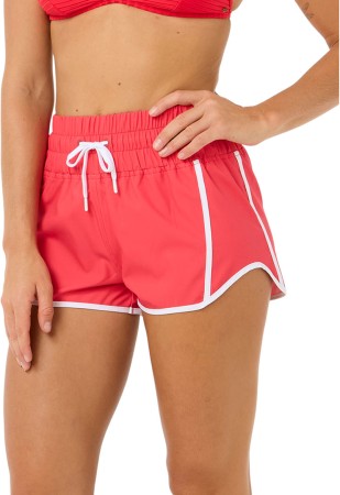 HIGH WAIST RETRO VOLLEY 3 Boardshort 2025 hibiscus red 