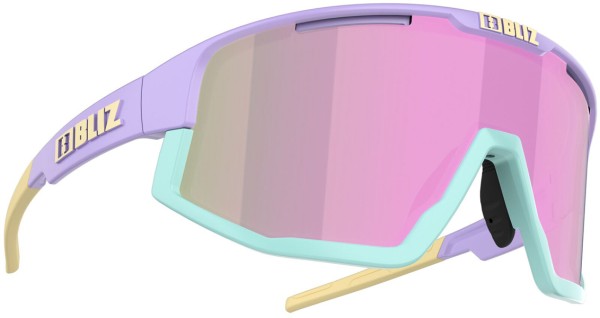 FUSION Sonnenbrille 2026 matt pastel purple/yellow logo/brown pink multi 