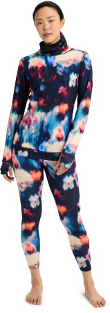 WOMEN MIDWEIGHT LONG NECK CREW Top 2026 floral blur 