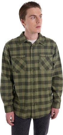 FAVORITE LS Flannel Shirt 2024 forest moss buffalo plaid 