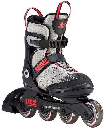 RAIDER Kinder Inline Skate grey/red/black inkl. SABRES 4 Schlittschuh Eiskufen 29-34