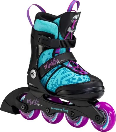 MARLEE PRO Kinder Inline Skate light blue/purple inkl. ALPINA XIMO 2 purple hearts gloss 