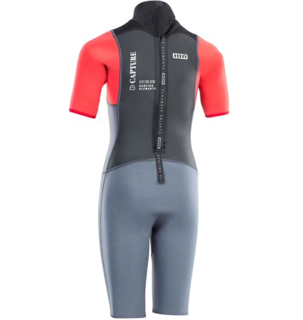 CAPTURE 2/2 BACK ZIP JUNIOR Shorty 2025 steel blue/red/black 
