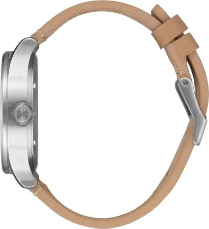 SENTRY LEATHER Watch all silver/tan 