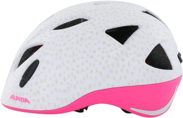 XIMO LE Helm 2025 white pink dots matt 