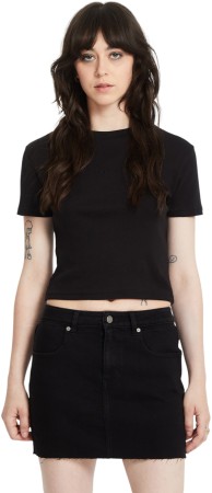 VOLCOMSTONE TIGHT CROP T-Shirt 2025 black 