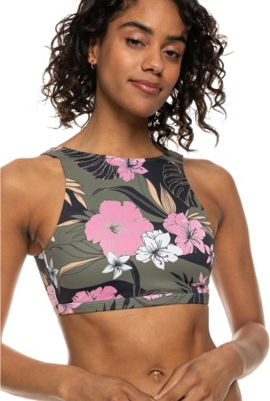 ROXY PRO THE POP UP CROP Bikini Top 2024 anthracite classic p 