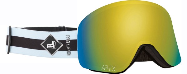 OXIA THE ONE EDITION Magnet Schneebrille 2025 fynn strap/revo gold + Zusatzglas yellow 