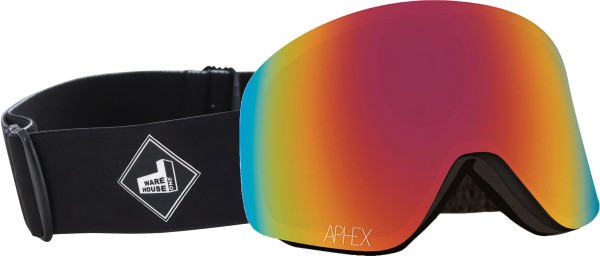 OXIA THE ONE EDITION Magnet Schneebrille 2026 black strap/revo red + Zusatzglas yellow 