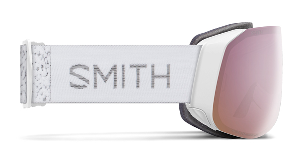 4D MAG S Schneebrille 2026 white chunky knit/chromapop everyday rose gold mirror 