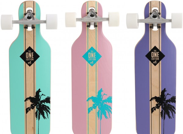 PALMS + STRIPES + FEATHERS THE ONE EDITION Drop Through Longboard 