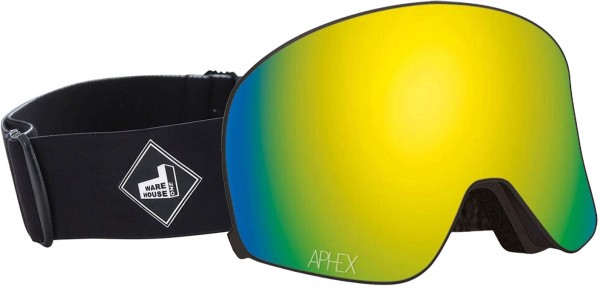 VIRGO THE ONE EDITION Magnet Schneebrille 2026 black strap/revo gold + Zusatzglas yellow 