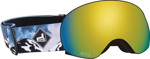 XPR THE ONE EDITION Magnet Schneebrille 2025 mountain strap/revo gold + Zusatzglas yellow 