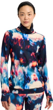 WOMEN MIDWEIGHT LONG NECK CREW Top 2026 floral blur 