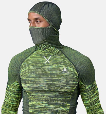 BLACKCOMB ECO MIT FACEMASK Longsleeve Top 2023 lime green/space dye 