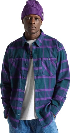 FAVORITE Flannel Shirt 2025 deep emerald/imperial purple plaid 