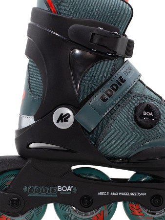 EDDIE BOA Kinder Inline Skate 2026 dark teal inkl. SABRES 4 Schlittschuh Eiskufen 