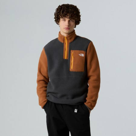 YUMIORI 1/4 Zip Fleece 2026 asphalt grey/burnt umbe 