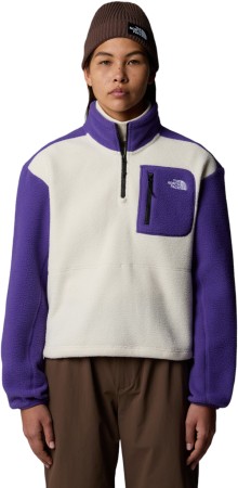 WOMEN YUMIORI 1/4 ZIP Fleece 2025 white dune/peak purple/tnf black 