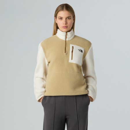 WOMEN YUMIORI 1/4 Zip Fleece 2026 khaki stone/white dune 